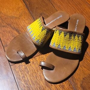Diane Von Furstenberg tribal wedge sandals
